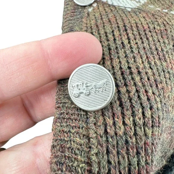 Vintage Tally-Ho Argyle Sheep Christmas Cardigan Sweater Brown Quirky Grannycore - Picture 4 of 6